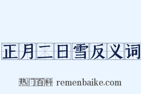正月二日雪反义词是什么意思的图片